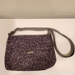 Kipling Crossbody Bag in Black/Gray Leopard Print